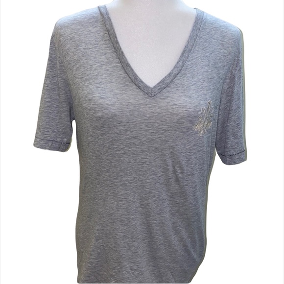 Diesel glitter embroidery V neck shortsleeved t-shirt loose fit cotton unisex - Picture 1 of 6